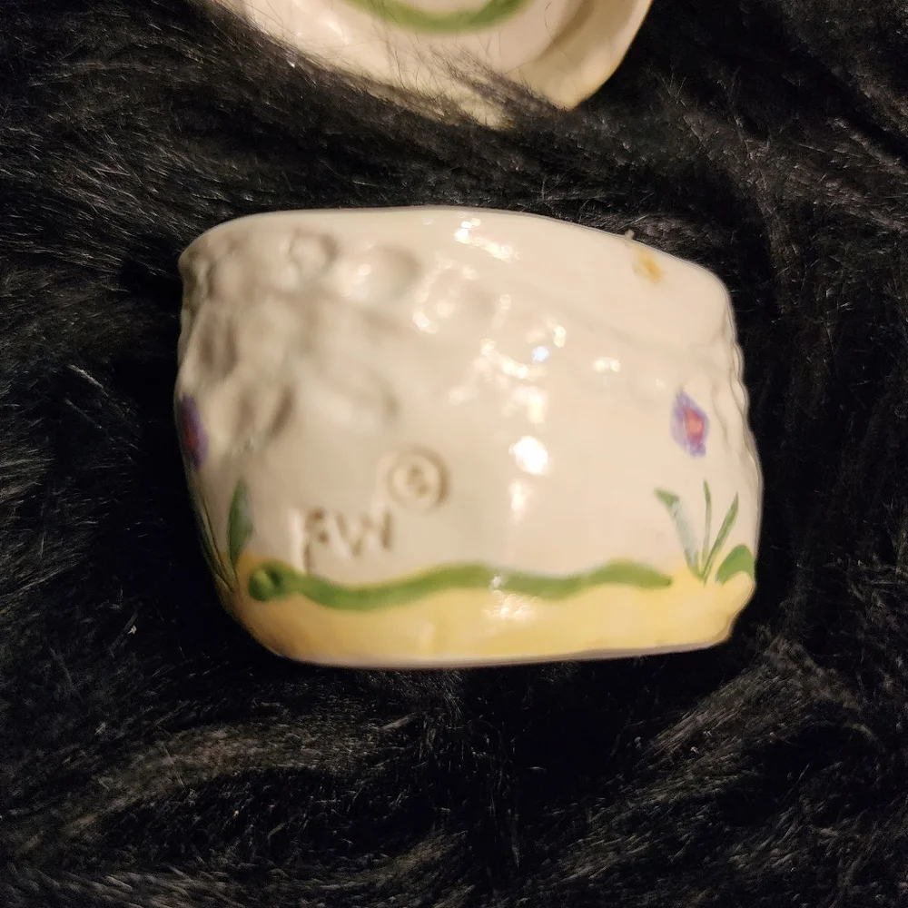 VINTAGE RARE Easter Bunny Trinket Box signed by designer Fran Welch